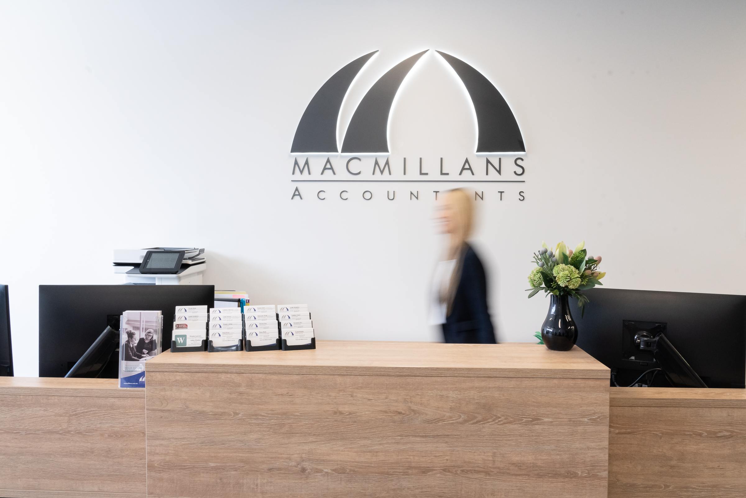 Corporate office image at MacMillan Accountants photographed by Trish Evans Photography